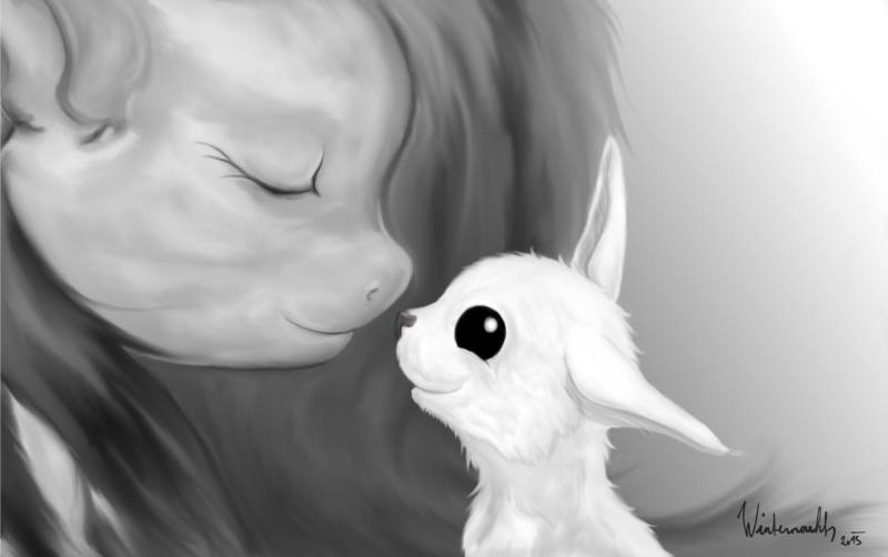 Size: 2670x1677 | Tagged: angel bunny, artist:winternachts, cute, derpibooru import, fluttershy, kindness, monochrome, safe