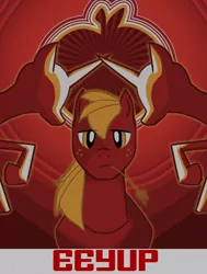 Size: 600x794 | Tagged: safe, artist:undead-niklos, derpibooru import, big macintosh, earth pony, pony, male, poster, propaganda, stallion