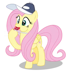 Size: 887x900 | Tagged: artist:masem, baseball cap, blowing, coach, cute, derpibooru import, fluttershy, hat, puffy cheeks, rainbow dashs coaching whistle, safe, shyabetes, simple background, solo, transparent background, whistle, whistle necklace