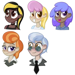 Size: 3600x3600 | Tagged: artist:thecheeseburger, background pony, blueberry punch, cloud showers, derpibooru import, excited, happy, human, humanized, lady justice, midnight strike, peppermint crunch, safe, smiling, swift justice, tall order, unbrella drops, yay