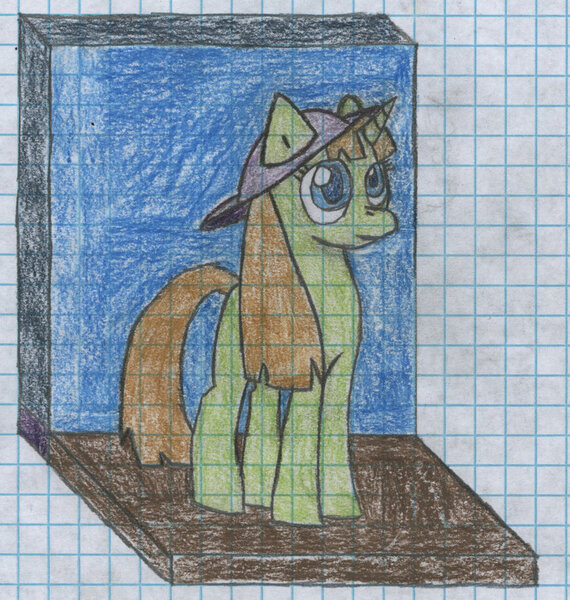 Size: 871x917 | Tagged: artist:firehawk421, derpibooru import, graph paper, oc, oc:buttercheese, safe, solo, traditional art, unofficial characters only