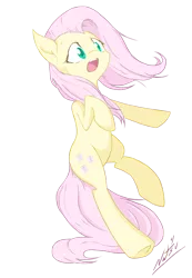 Size: 1260x1819 | Tagged: safe, artist:natsu714, derpibooru import, fluttershy, earth pony, pony, earth pony fluttershy, race swap, scared, simple background, solo, transparent background, wingless