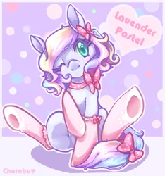 Size: 980x1049 | Tagged: artist:churobu, clothes, derpibooru import, oc, oc:lavender pastel, safe, socks, solo, unofficial characters only