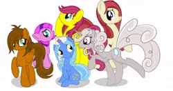 Size: 1024x542 | Tagged: safe, artist:avarick, derpibooru import, oc, oc:cinnamon stick, oc:cobalt, oc:rhythm a cappella, oc:show stopper, oc:stirling silver, oc:sweet words, unofficial characters only, pony, female, filly, male, mare, nurse, stallion