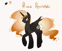 Size: 1200x1000 | Tagged: safe, artist:hippykat13, derpibooru import, oc, oc:prince penrose, ponified, unofficial characters only, alicorn, black hole pony, pony, alicorn oc, black hole, gradient mane, looking away, simple background