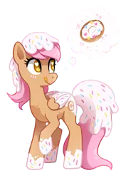Size: 536x756 | Tagged: safe, artist:tsurime, derpibooru import, donut pony, food pony, original species, donut, heart eyes, licking lips, simple background, solo, tongue out, transparent background, wingding eyes