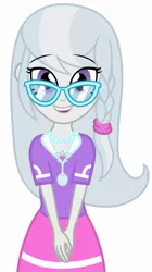 Size: 716x1276 | Tagged: safe, artist:bluse, derpibooru import, silver spoon, equestria girls, alternate hairstyle, cute, female, loose hair, show accurate, silverbetes, solo