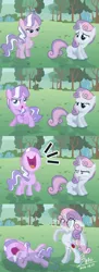 Size: 1200x3296 | Tagged: safe, artist:bluse, derpibooru import, diamond tiara, sweetie belle, earth pony, pony, unicorn, abuse, angry, annoyed, awesome, bipedal, bleeding gums, boxing, boxing glove, bruised, bullying, comic, cutie mark, cutiespark, drool, faic, female, filly, foaming at the mouth, harsher in hindsight, implied violence, laughing, nose in the air, punch, show accurate, snorting, sweetie belle is not amused, swelling, taunting, tiarabuse, unconscious