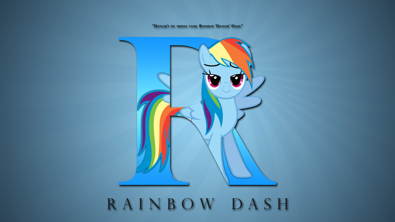 Size: 1920x1080 | Tagged: alphabet, artist:moongazeponies, artist:pims1978, bedroom eyes, derpibooru import, letter, quote, r, rainbow dash, safe, vector, wallpaper