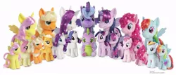 Size: 856x367 | Tagged: safe, derpibooru import, applejack, fluttershy, pinkie pie, princess luna, rainbow dash, rarity, spike, twilight sparkle, twilight sparkle (alicorn), alicorn, pony, aurora, aurora world, female, irl, mane six, mare, photo, plushie