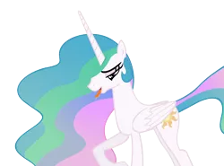Size: 9150x6769 | Tagged: suggestive, artist:emu34b, derpibooru import, princess celestia, absurd resolution, drool, missing accessory, open mouth, show accurate, simple background, solo, tongue out, transparent background, vector