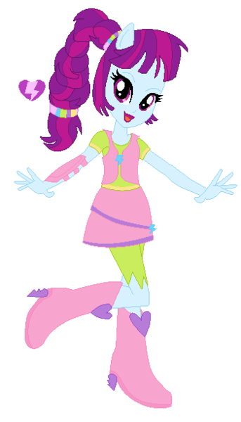 Size: 350x613 | Tagged: safe, artist:berrypunchrules, derpibooru import, mystery mint, equestria girls, friendship games, alternate design, alternate hairstyle, background human, braid, ponied up, solo