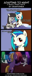 Size: 580x1378 | Tagged: safe, artist:drawponies, artist:terminuslucis, derpibooru import, octavia melody, vinyl scratch, oc, earth pony, pony, unicorn, comic:adapting to night, comic:adapting to night: a deadly feast, a deadly feast, comic, nightclub