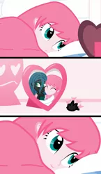 Size: 1280x2201 | Tagged: safe, artist:mixermike622, derpibooru import, queen chrysalis, oc, oc:fluffle puff, equestria girls, canon x oc, chrysipuff, comic, female, happy, lesbian, shipping