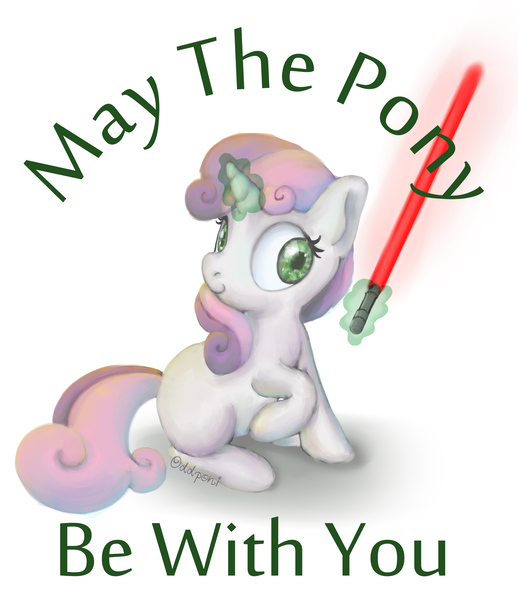 Size: 2102x2433 | Tagged: artist:aenbrdraws, crossover, derpibooru import, lightsaber, safe, star wars, sweetie belle