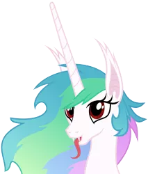 Size: 5100x6000 | Tagged: safe, artist:magister39, derpibooru import, princess celestia, bat pony, pony, absurd resolution, cute, fangs, female, long tongue, looking at you, mare, open mouth, race swap, simple background, smiling, solo, sunbat, tongue out, transparent background, vector