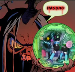 Size: 465x442 | Tagged: angry, changeling, crystal ball, derpibooru import, edit, exploitable meme, hasbro, idw, meme, merchandise, queen chrysalis, rage, safe