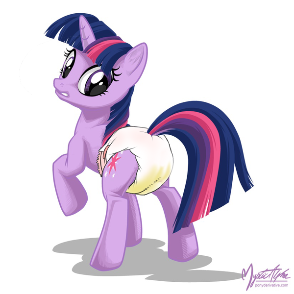 Size: 825x825 | Tagged: artist:mysticalpha, derpibooru import, diaper, diaper edit, diaper fetish, dock, edit, plot, questionable, simple background, solo, twilight sparkle, urine, wet diaper