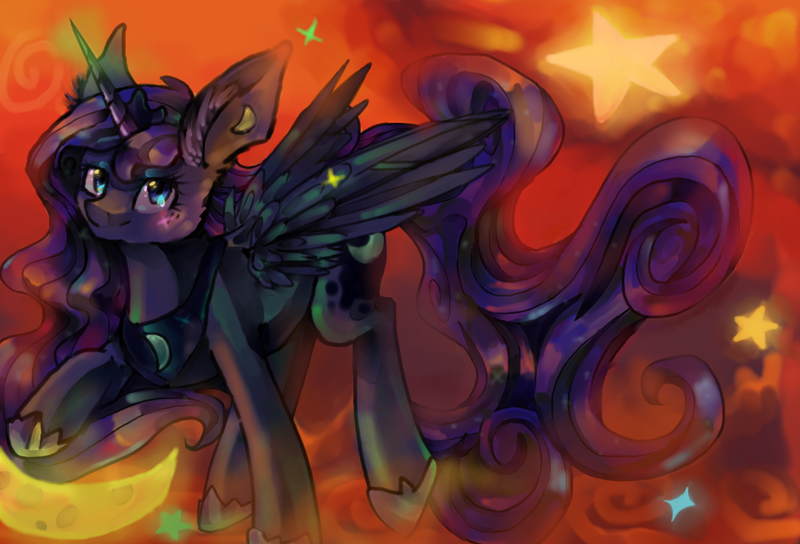 Size: 2500x1700 | Tagged: artist:rumbletree6, derpibooru import, princess luna, safe, solo