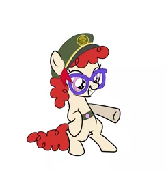 Size: 755x777 | Tagged: safe, artist:samey90, derpibooru import, twist, pony, bipedal, cute, filly, filly guides, glasses, grin, happy, pointing, simple background, smiling, solo, squee, standing, white background