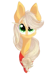 Size: 6000x8000 | Tagged: absurd resolution, applejack, artist:elskafox, bandana, derpibooru import, eyebrows, hatless, looking at you, missing accessory, safe, simple background, solo, transparent background