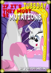 Size: 752x1063 | Tagged: artist:eztp, bathrobe, clothes, derpibooru import, fanfic, fanfic art, fanfic cover, mirror, mutation, rarity, robe, safe, solo, third eye