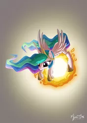 Size: 955x1351 | Tagged: artist:mysticalpha, derpibooru import, princess celestia, safe, solo, sun, tangible heavenly object