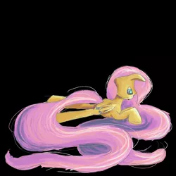 Size: 1280x1280 | Tagged: artist:mlpdailydoodles, derpibooru import, doodle, fluttershy, impossibly long hair, impossibly long tail, long mane, long tail, safe, solo