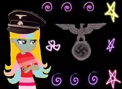 Size: 720x525 | Tagged: safe, deleted from derpibooru, derpibooru import, oc, unofficial characters only, equestria girls, angry, dessert magic, nazi, solo, swastika