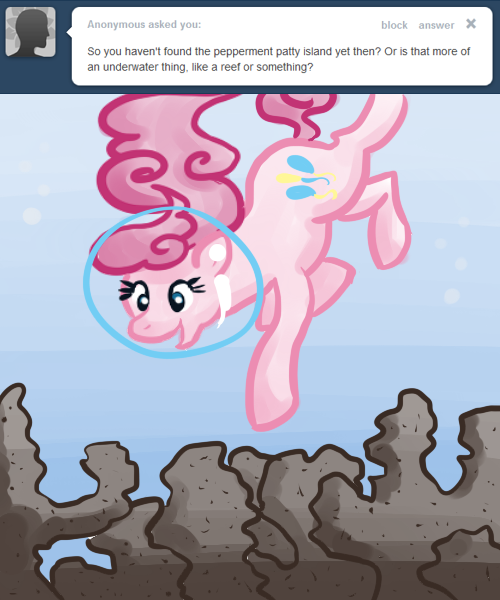 Size: 500x600 | Tagged: artist:alipes, ask, ask pinkie pierate, derpibooru import, diving, pinkie pie, safe, solo, tumblr, underwater