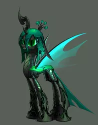 Size: 1148x1460 | Tagged: safe, artist:underpable, derpibooru import, queen chrysalis, robot, crossover, image, megaman, megaman x, megamare, megamare x, png, solo