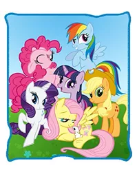 Size: 451x566 | Tagged: safe, derpibooru import, applejack, fluttershy, pinkie pie, rainbow dash, rarity, twilight sparkle, blanket, error, mane six, merchandise, wat