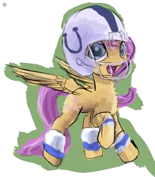 Size: 4382x5036 | Tagged: absurd resolution, american football, artist:mythrava, derpibooru import, fluttershy, football helmet, helmet, indianapolis colts, nfl, safe, solo, super bowl, super bowl xlix