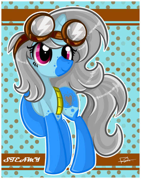 Size: 1300x1650 | Tagged: safe, artist:bubblegumbloo, derpibooru import, oc, oc:roiling steam, unofficial characters only, pony, female, goggles, mare, solo