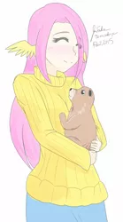 Size: 554x1000 | Tagged: 30 minute art challenge, artist:jonfawkes, derpibooru import, fluttershy, groundhog, human, humanized, safe, wing ears