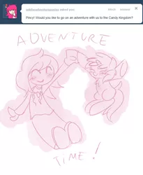 Size: 480x585 | Tagged: artist:haute-claire, ask, ask ruby pinch, human, humanized, pinkie pie, ruby pinch, safe, tumblr