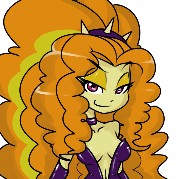 Size: 1000x1000 | Tagged: suggestive, artist:reiduran, derpibooru import, adagio dazzle, equestria girls, rainbow rocks, breasts, busty adagio dazzle, cleavage, female, hairband, latex, solo, solo female