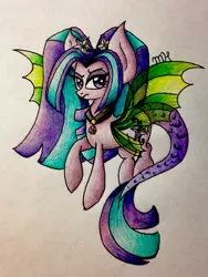 Size: 2121x2827 | Tagged: safe, artist:coloredsketches, derpibooru import, aria blaze, ponified, pony, equestria girls, rainbow rocks, equestria girls ponified, female, pencil drawing, solo, traditional art