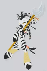 Size: 1280x1920 | Tagged: artist:hoverrover, bipedal, colored hooves, cutie mark, derpibooru import, explicit source, gray background, hooves, lineless, male, oc, safe, simple background, solo, stallion, unofficial characters only, unshorn fetlocks, zebra