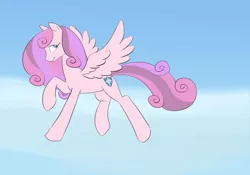 Size: 1216x850 | Tagged: artist:carnifex, derpibooru import, flying, oc, oc:princess north star, offspring, parent:princess cadance, parent:shining armor, parents:shiningcadance, safe, unofficial characters only
