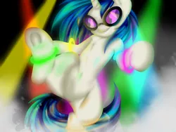 Size: 1600x1200 | Tagged: safe, artist:pinktabico, derpibooru import, vinyl scratch, pony, bipedal, solo