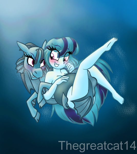 Size: 1024x1148 | Tagged: suggestive, artist:queentigrel, derpibooru import, sonata dusk, ponified, hippocampus, merpony, pony, siren, equestria girls, adorasexy, barefoot, blushing, covering, cute, equestria girls ponified, feet, female, image, loose hair, nudity, png, self ponidox, self sirendox, sexy, solo, solo female, sonatabetes, stupid sexy sonata dusk, underwater