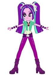 Size: 3381x4550 | Tagged: safe, artist:ponyalfonso, derpibooru import, aria blaze, equestria girls, rainbow rocks, .svg available, absurd resolution, amulet, clothes, high heel boots, inkscape, necklace, simple background, solo, standing, transparent background, vector, wristband