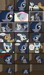 Size: 2325x3912 | Tagged: artist:reitanna-seishin, cloudy quartz, crying, fanfic art, fanfic:muffins, female, filly, foal, igneous rock pie, marble pie, oc, oc:minkie pie, quartzrock, safe