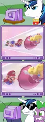 Size: 564x1520 | Tagged: blue toad, derpibooru import, exploitable meme, human, lip bite, luigi, mario, meme, nintendo, obligatory pony, open mouth, out of context, princess peach, safe, shining armor, spike, stare, sunglasses, super mario 3d world, super mario bros., toad (mario bros), tv meme, video game