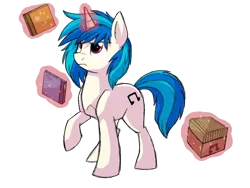 Size: 1024x768 | Tagged: safe, artist:itstaylor-made, derpibooru import, vinyl scratch, pony, unicorn, cd, colored sketch, female, image, magic, mare, png, raised hoof, red eyes, simple background, solo, telekinesis, transparent background