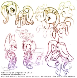 Size: 592x600 | Tagged: adventure time, amy rose, applejack, artist:nattherat, car, crossover, derpibooru import, fluttershy, gradient lineart, marceline, pinkie pie, princess bubblegum, rouge the bat, safe, sketch, sketch dump, sonic the hedgehog (series), traditional art