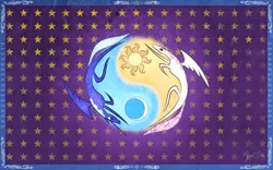 Size: 2560x1600 | Tagged: artist:mysticalpha, equestria, equestrian flag, flag, moon, princess celestia, princess luna, safe, stars, sun, wallpaper, yin-yang