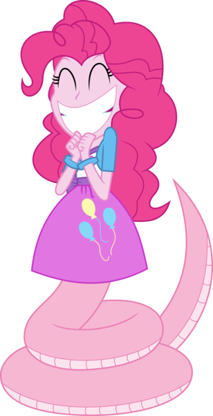 Size: 1537x2997 | Tagged: safe, artist:kaylathehedgehog, derpibooru import, pinkie pie, lamia, original species, equestria girls, eyes closed, female, pinklamia pie, simple background, solo, species swap, transparent background