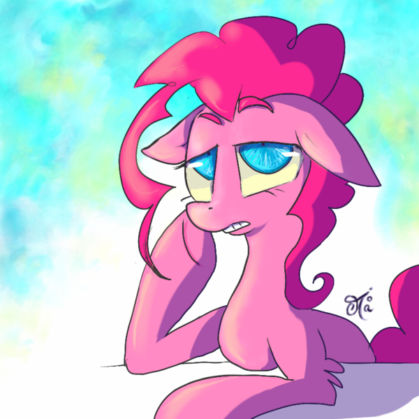 Size: 800x800 | Tagged: artist:chibiwendy, bored, derpibooru import, pinkie pie, safe, solo